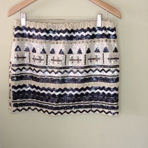 Foreign Exchange Beaded Sequence Mini Skirt